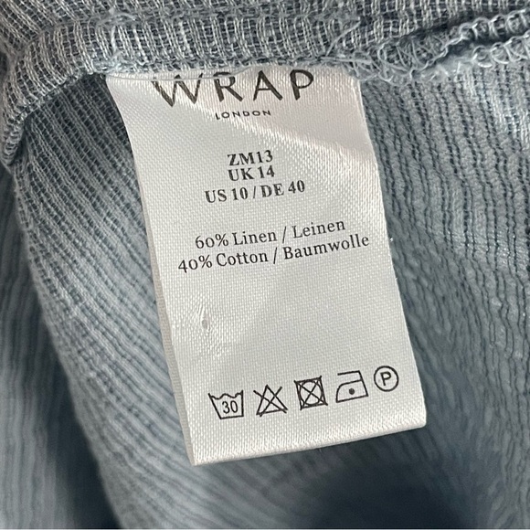 WRAP London NWT Long Sleeve Lightweight Linen Midi Maxi Summer Dress 10, M/L - Picture 7 of 11